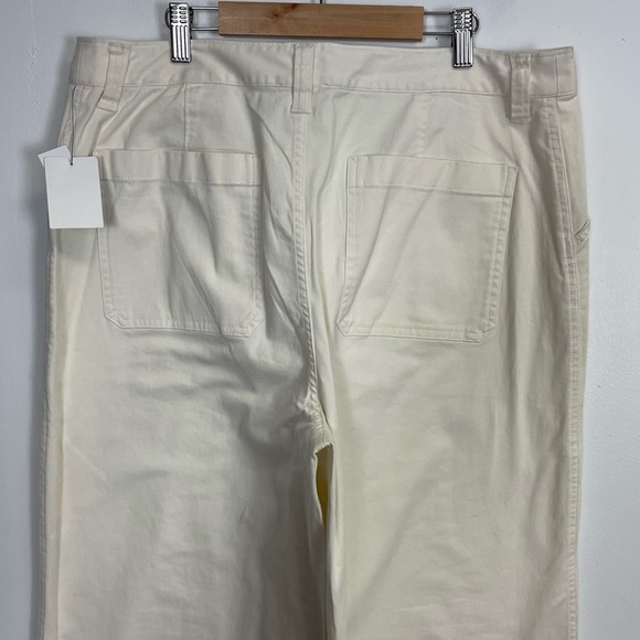 Abound Wide Leg Pants Womens 14 Cream Chinos Cotton Blend NWT - Picture 4 of 16